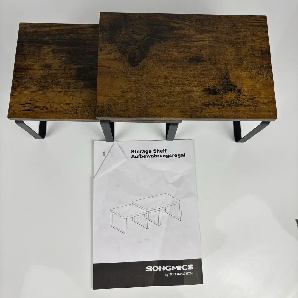 SONGMICS Set of 2 Cabinet Organizer Shelves - Kitchen Spice Rack - Open Box